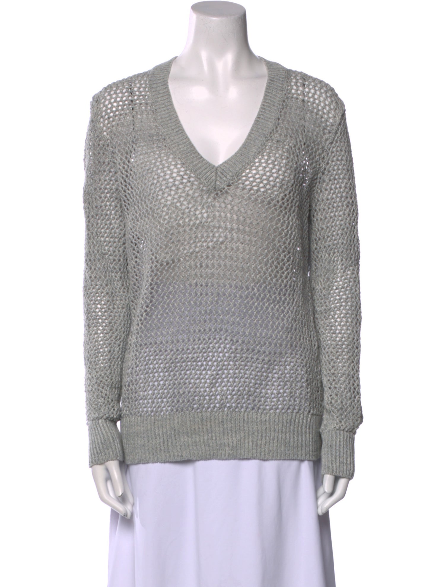 Michael Kors Collection Linen V-Neck Sweater