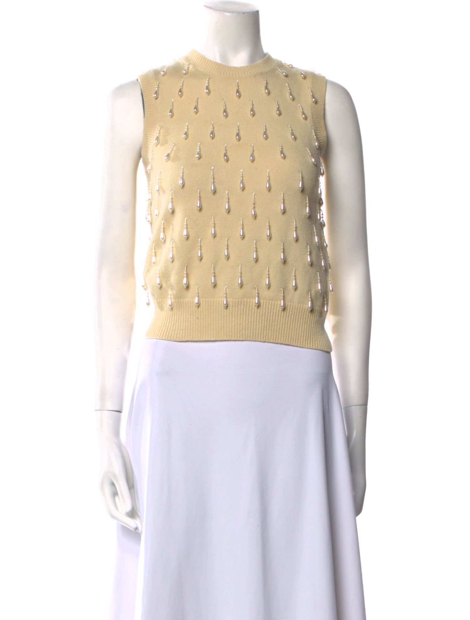 Michael Kors Collection Cashmere Crew Neck Crop Top