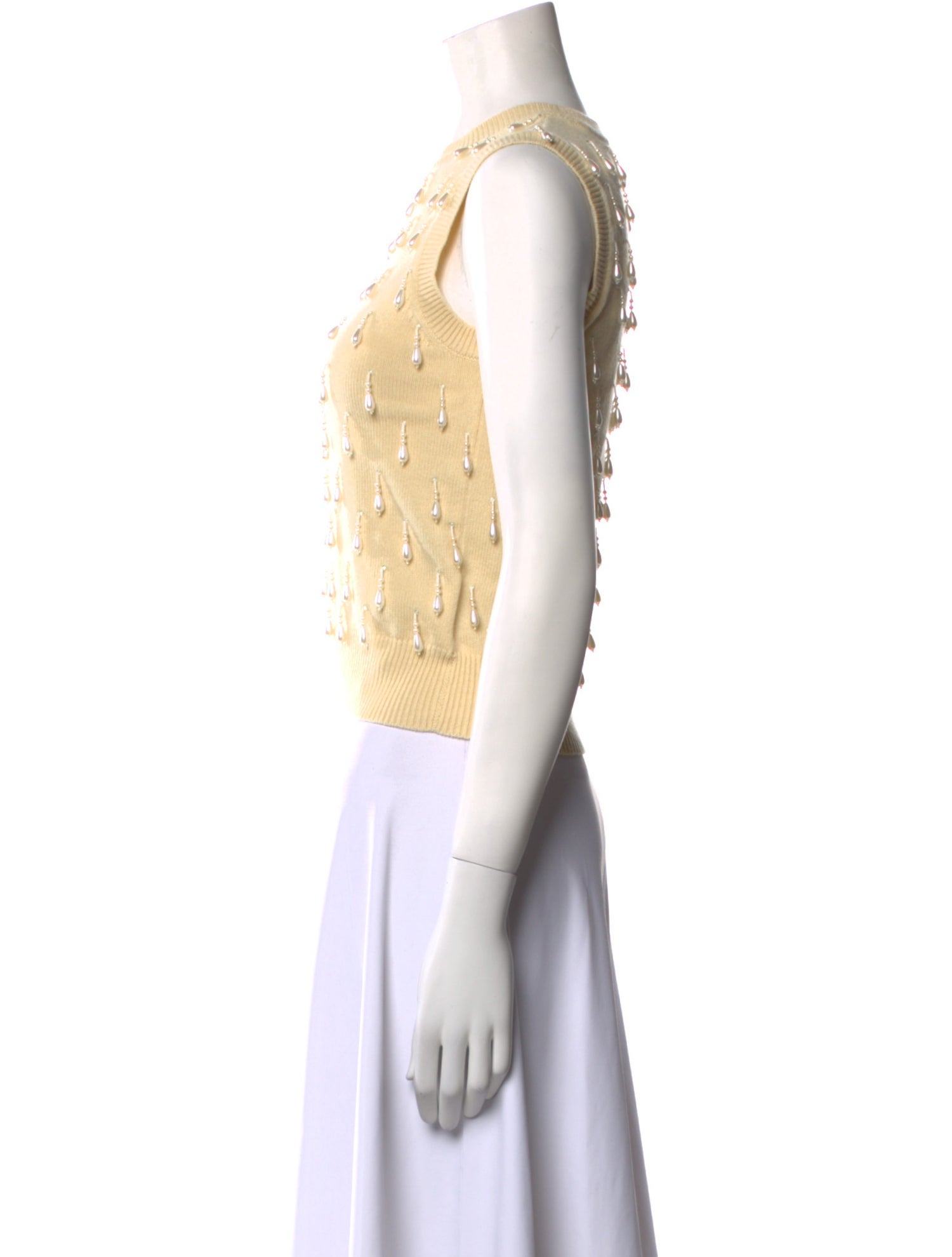 Michael Kors Collection Cashmere Crew Neck Crop Top