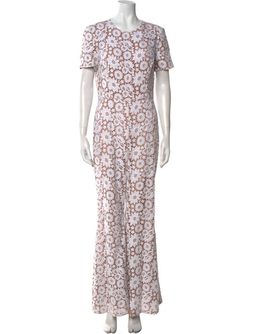 Michael Kors Collection Lace Pattern Crew Neck Jumpsuit