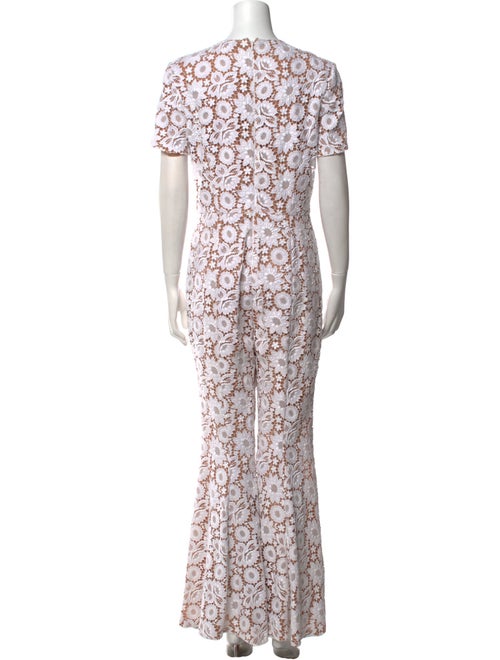 Michael Kors Collection Lace Pattern Crew Neck Jumpsuit