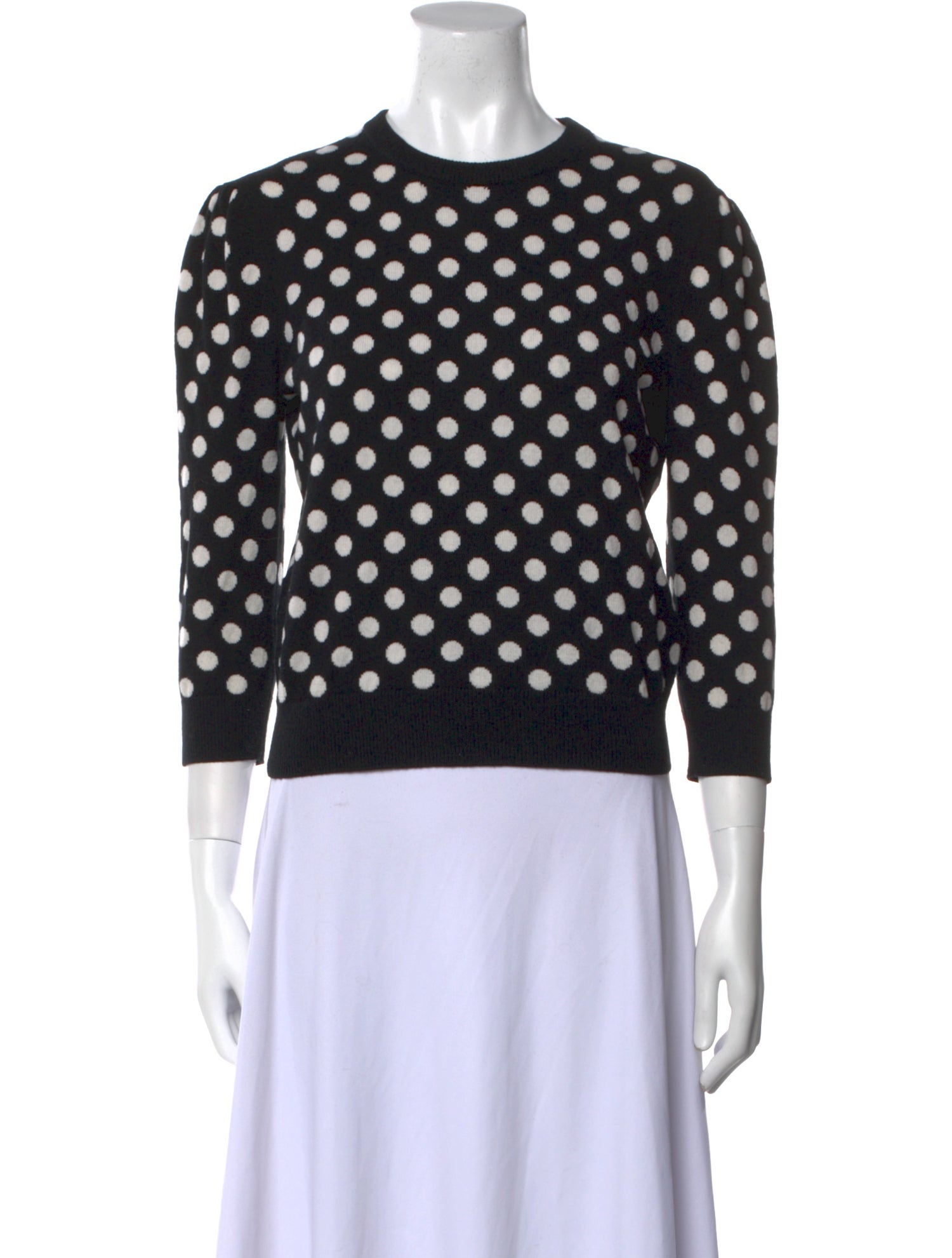 Michael Kors Collection Cashmere Polka Dot Print Sweater