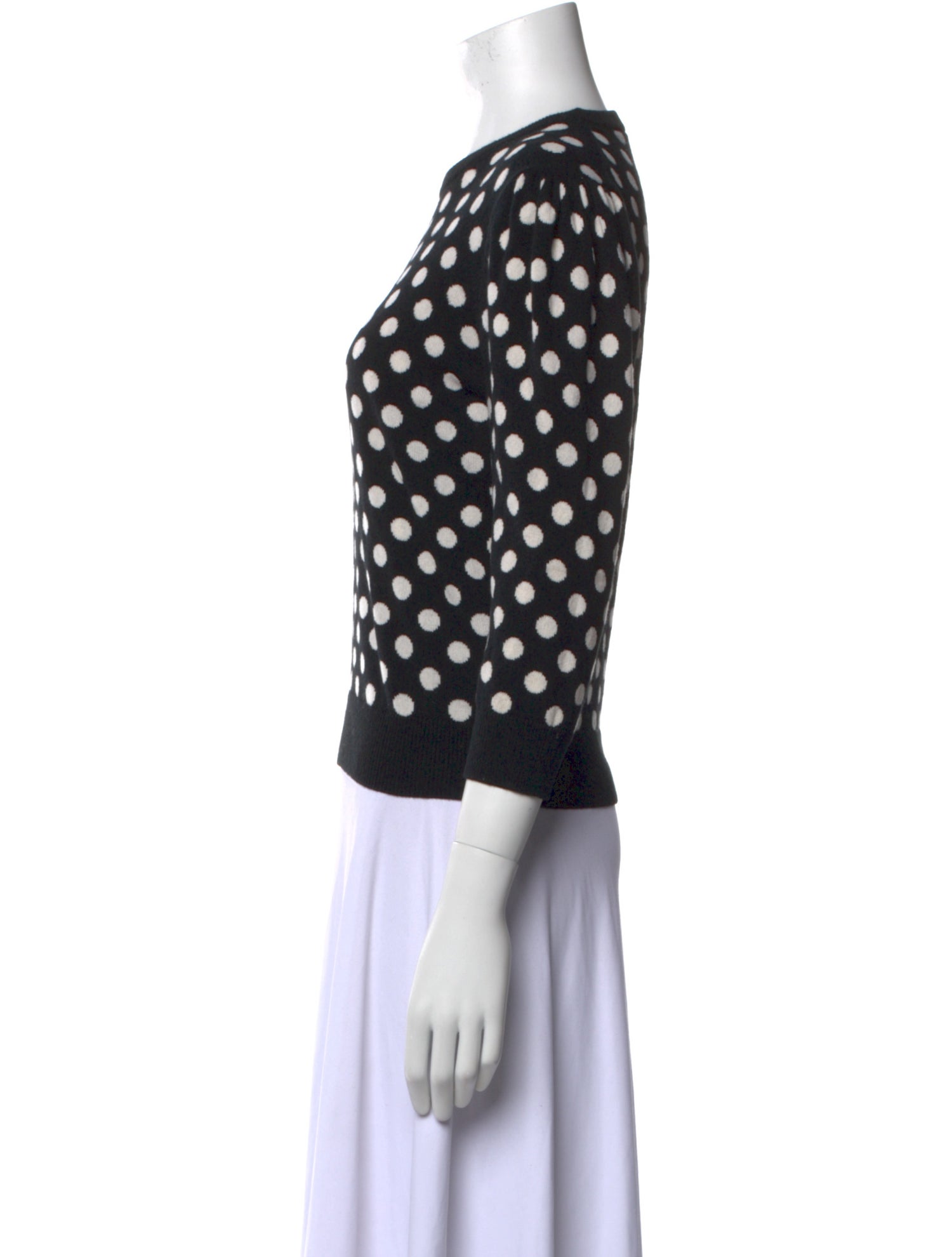 Michael Kors Collection Cashmere Polka Dot Print Sweater
