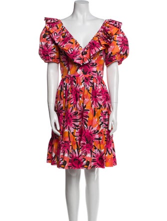 Michael Kors Collection Floral Print Knee-Length Dress