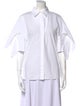 Michael Kors Collection Three-Quarter Sleeve Button-Up Top