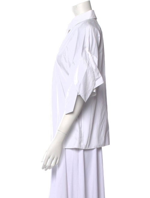 Michael Kors Collection Three-Quarter Sleeve Button-Up Top