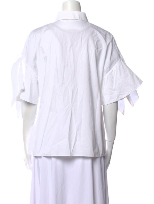 Michael Kors Collection Three-Quarter Sleeve Button-Up Top