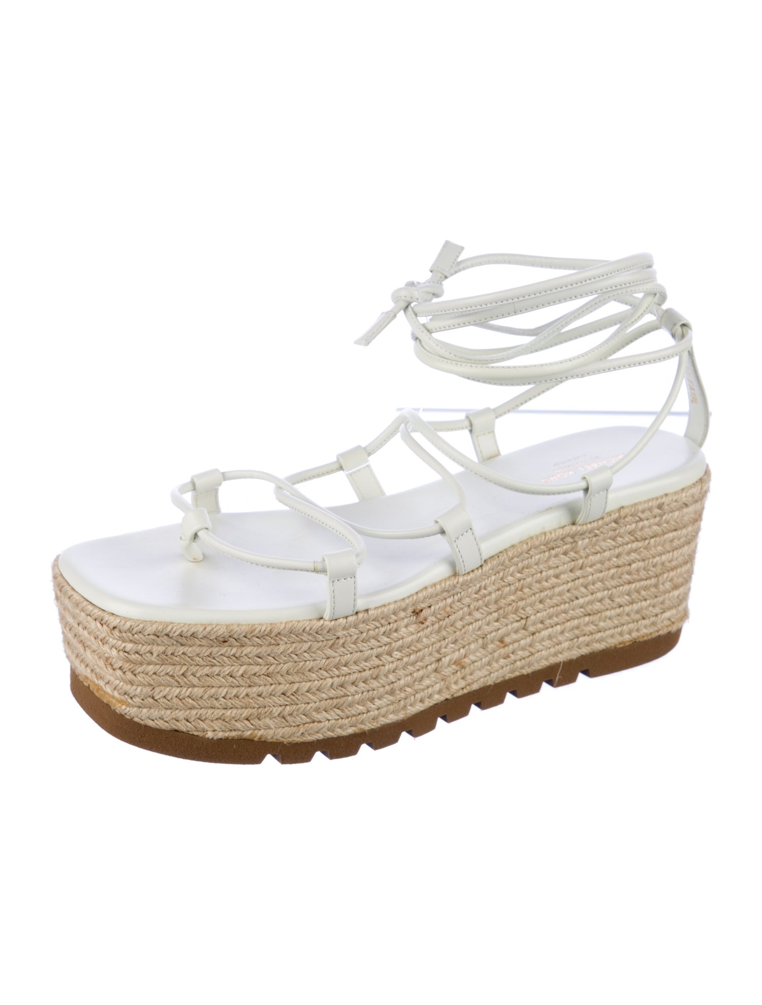 Michael Kors Collection Leather Braided Accents Espadrilles