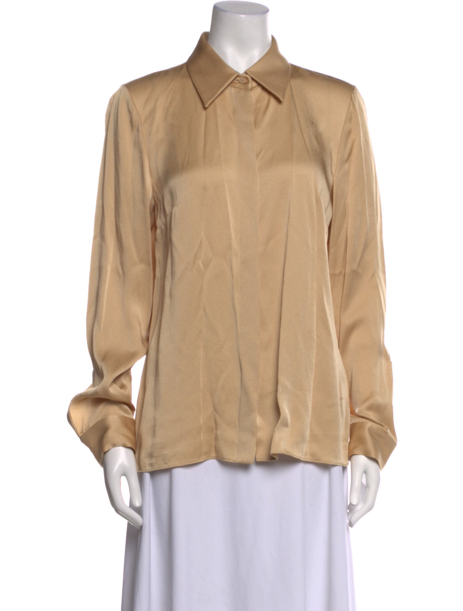 Michael Kors Collection Long Sleeve Button-Up Top
