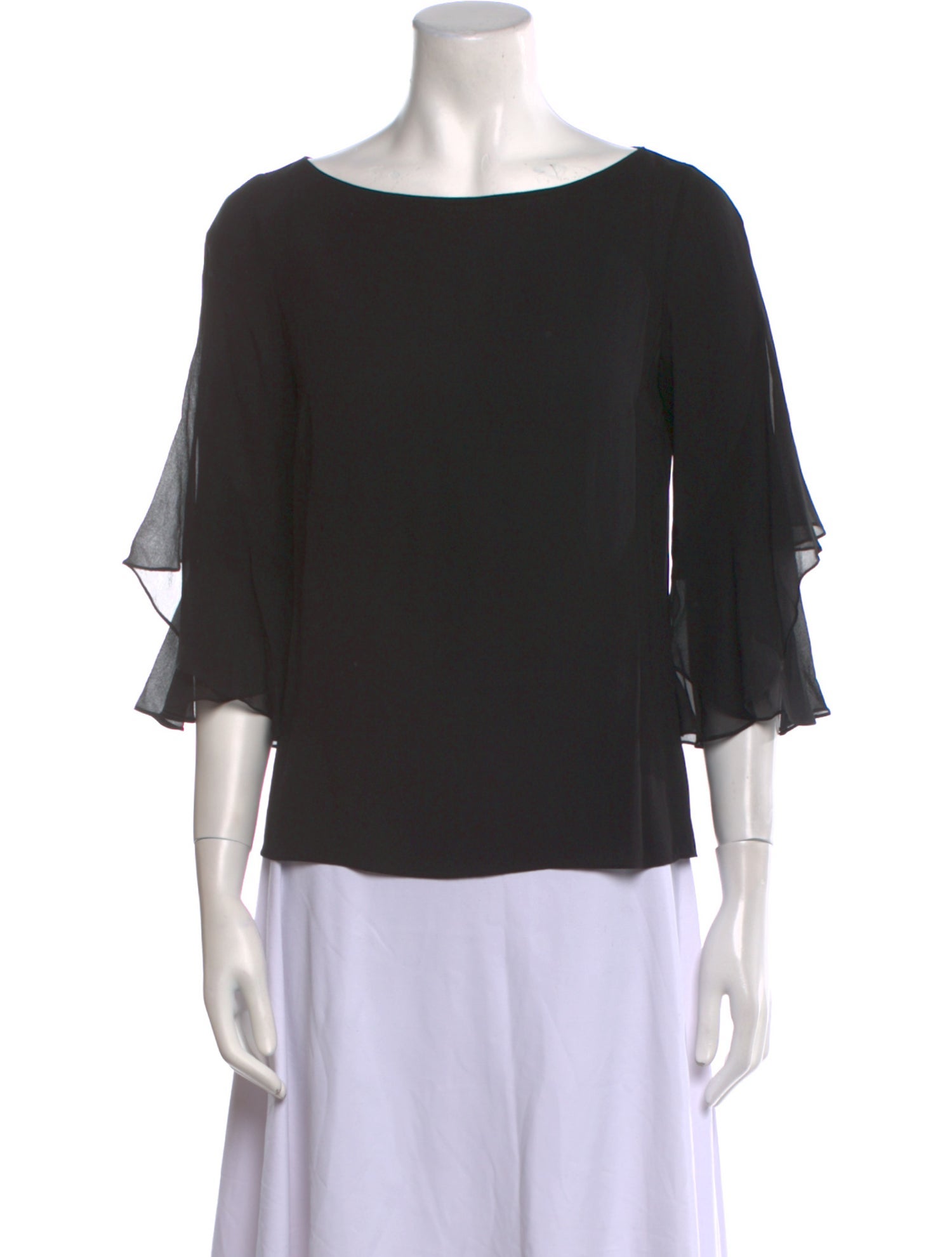 Michael Kors Collection Scoop Neck Three-Quarter Sleeve Blouse