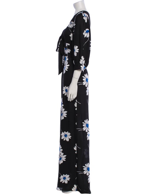 Michael Kors Collection Silk Floral Print Jumpsuit