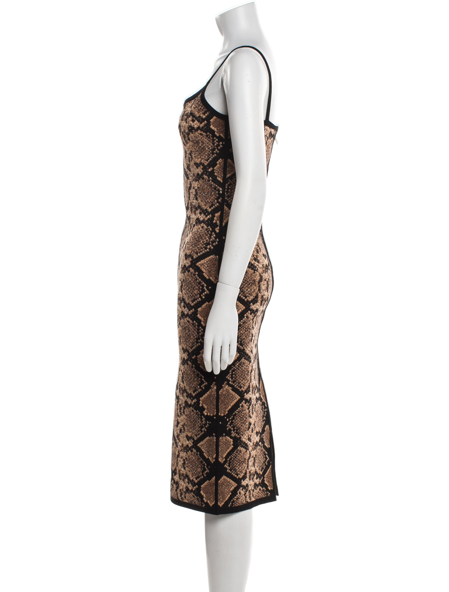 Michael Kors Collection Animal Print Midi Length Dress