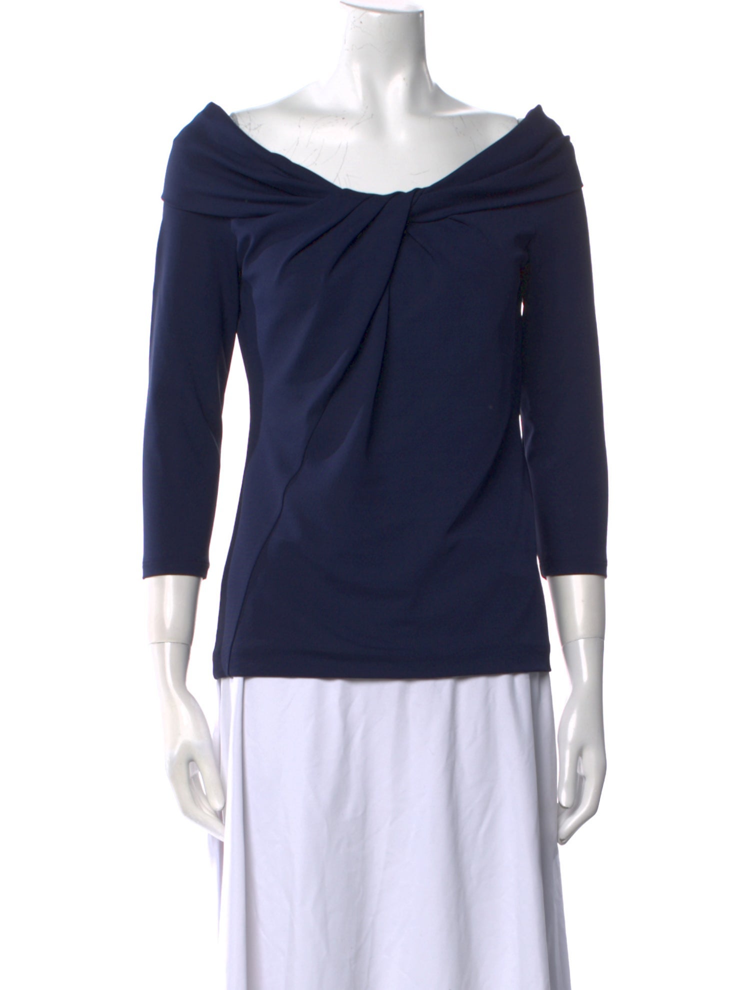 Michael Kors Collection Cowl Neck Three-Quarter Sleeve Top