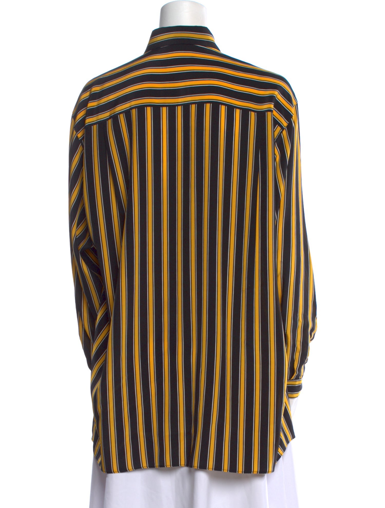 Michael Kors Collection Silk Striped Button-Up Top