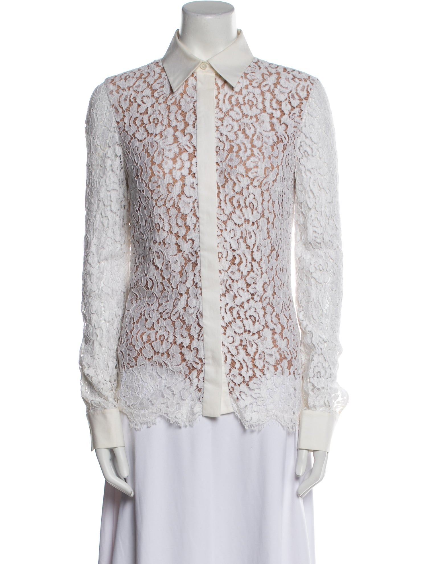 Michael Kors Collection Lace Lace Pattern Button-Up Top