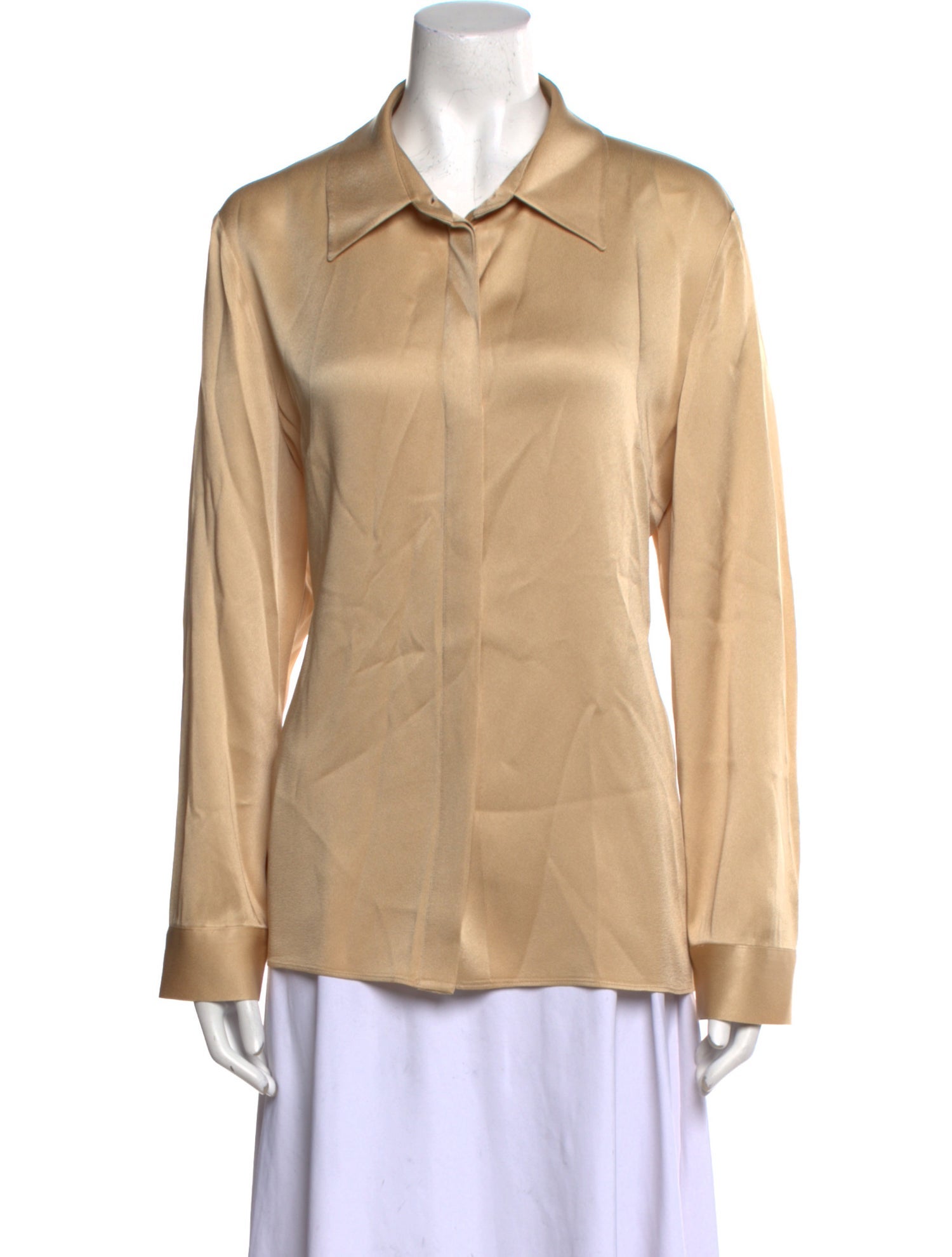 Michael Kors Collection Long Sleeve Button-Up Top