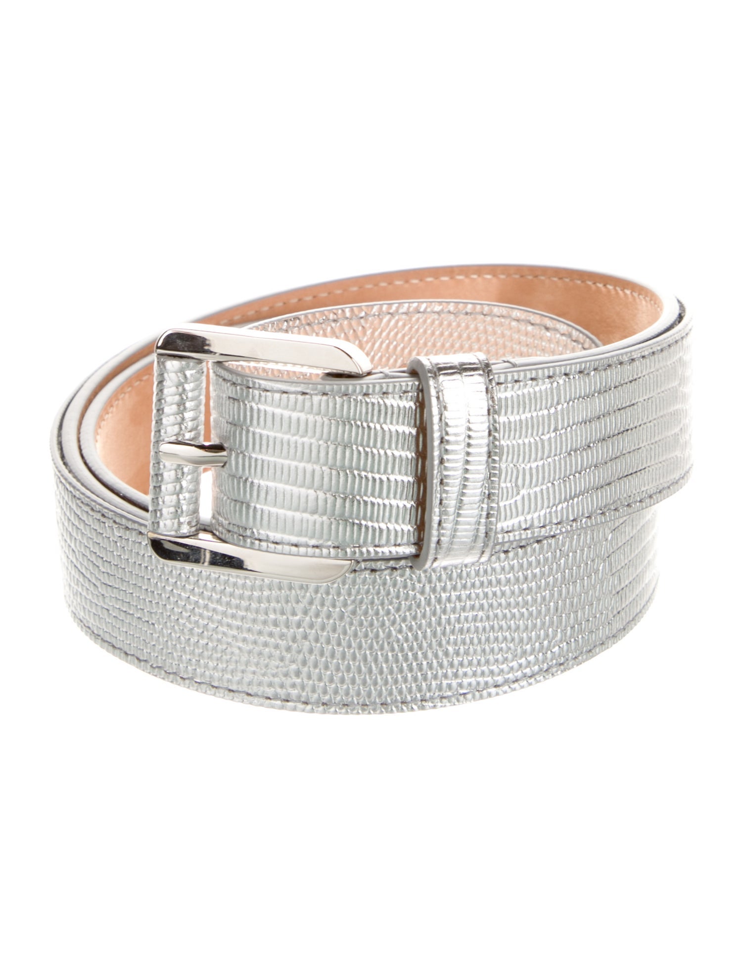 Michael Kors Collection Skinny Embossed Leather Belt w/ Tags