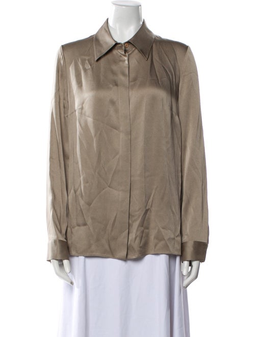 Michael Kors Collection Long Sleeve Button-Up Top