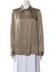 Michael Kors Collection Long Sleeve Button-Up Top