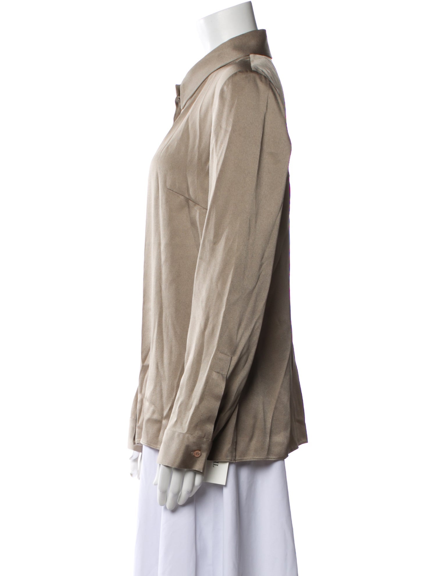 Michael Kors Collection Long Sleeve Button-Up Top