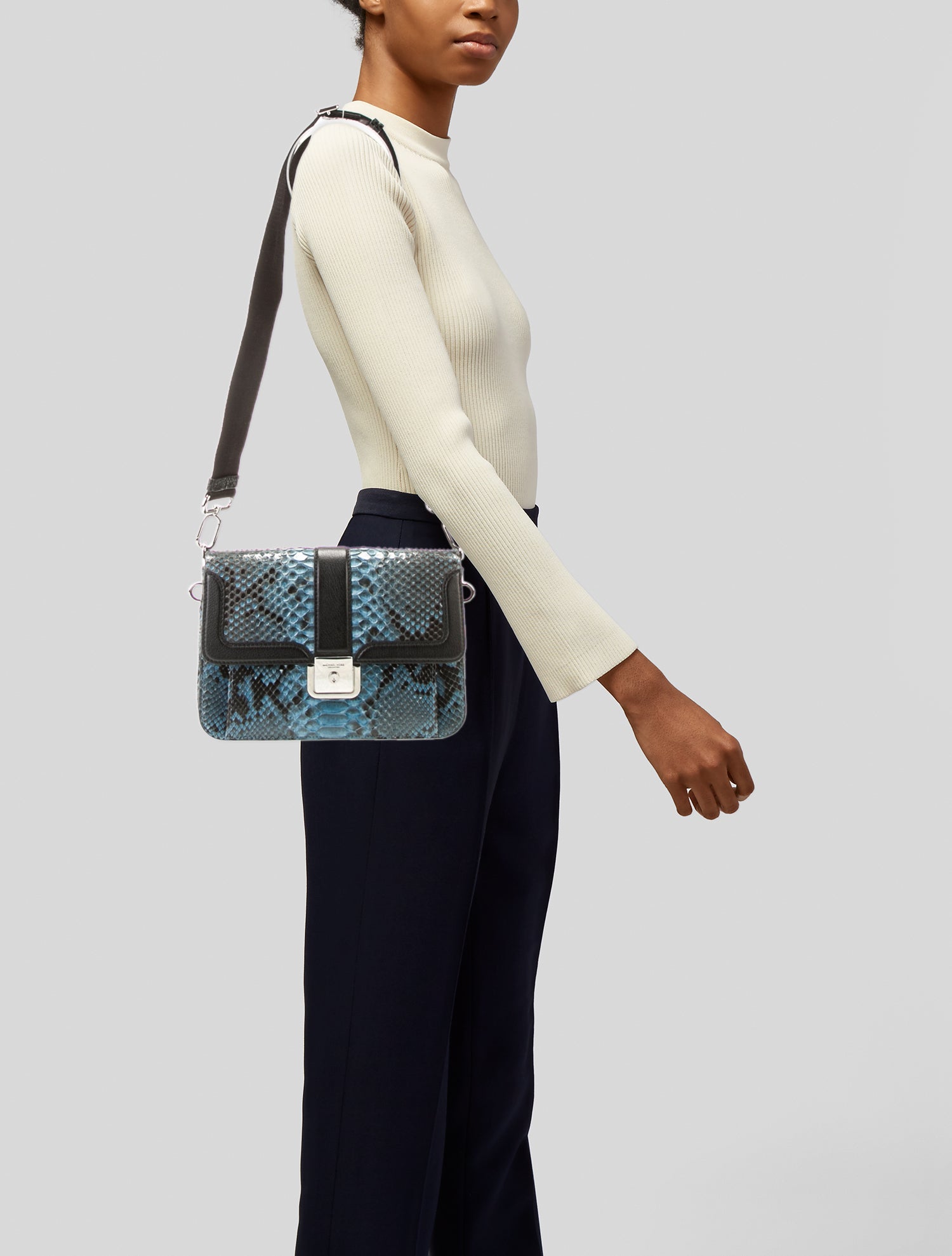 Michael Kors Collection Snakeskin Messenger Bag