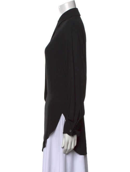 Michael Kors Collection Silk Long Sleeve Button-Up Top