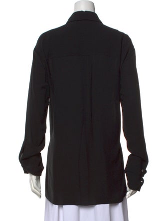 Michael Kors Collection Silk Long Sleeve Button-Up Top