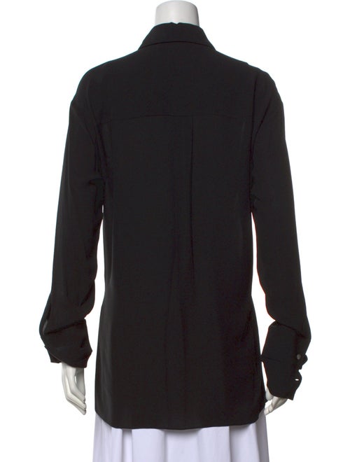 Michael Kors Collection Silk Long Sleeve Button-Up Top