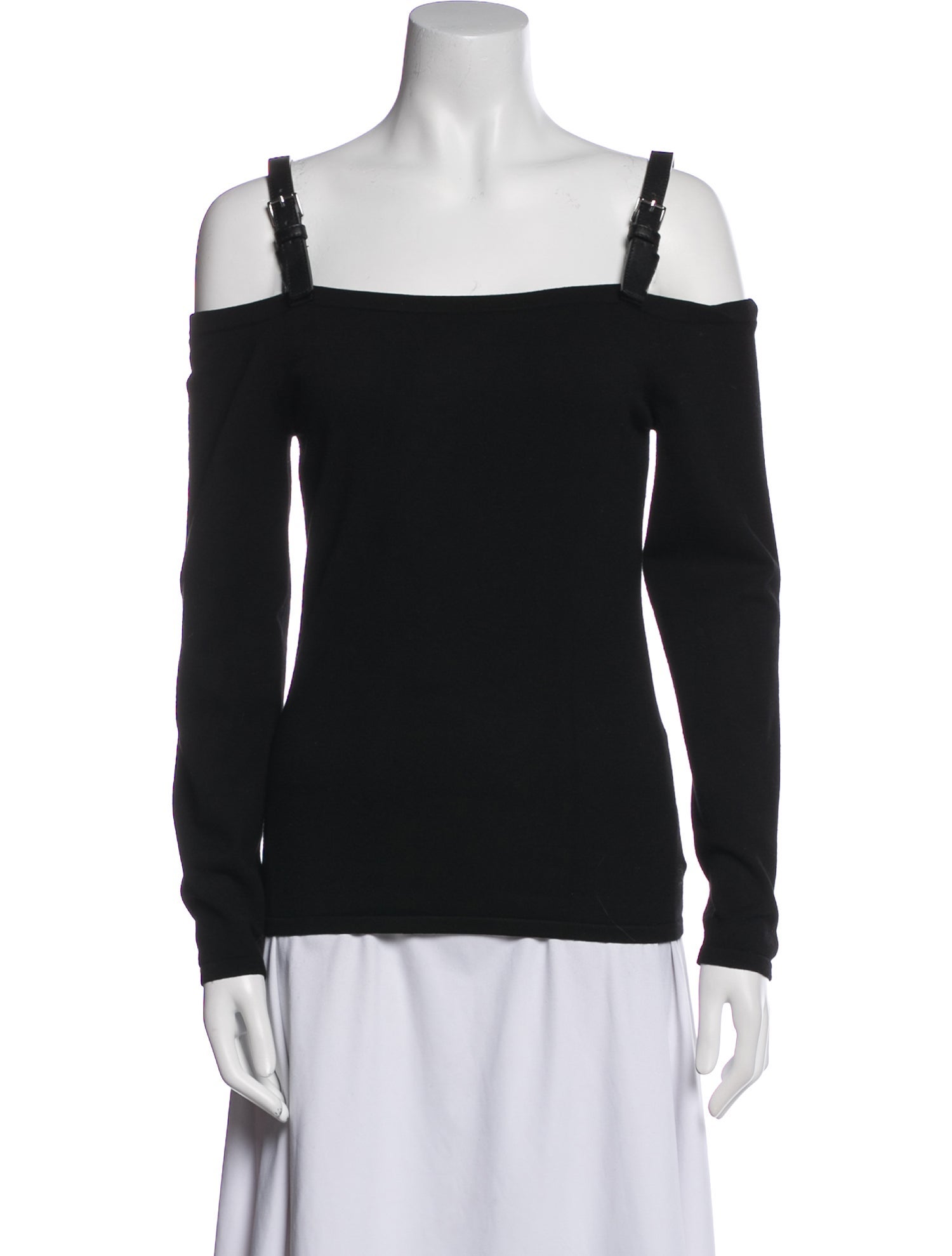 Michael Kors Collection Square Neckline Long Sleeve Top