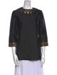 Michael Kors Collection Silk Crew Neck Blouse