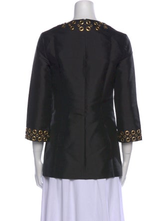 Michael Kors Collection Silk Crew Neck Blouse