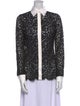 Michael Kors Collection Lace Pattern Long Sleeve Button-Up Top