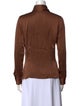 Michael Kors Collection Silk Long Sleeve Button-Up Top