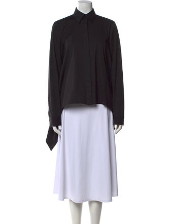 Michael Kors Collection Mock Neck Long Sleeve Blouse