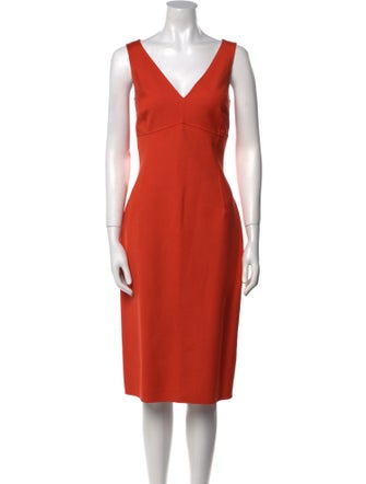 Michael Kors V-Neck Midi Length Dress