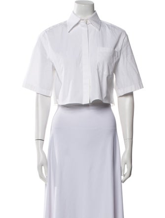 Michael Kors Collection Short Sleeve Crop Top