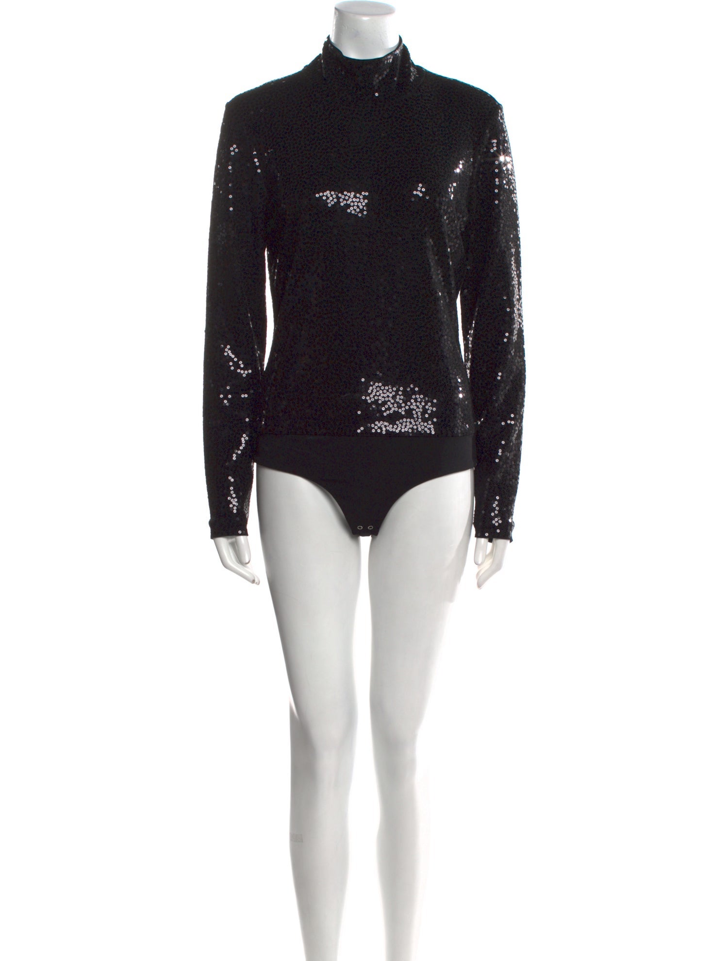 Michael Kors Collection Sequin Mock Neck Bodysuit