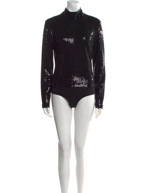 Michael Kors Collection Sequin Mock Neck Bodysuit
