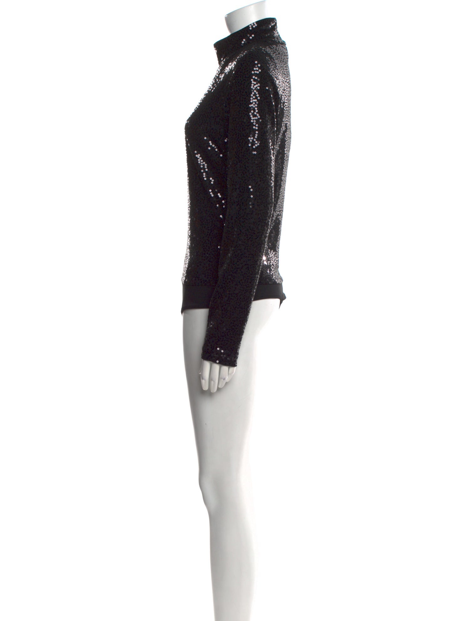 Michael Kors Collection Sequin Mock Neck Bodysuit