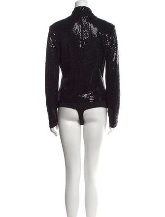 Michael Kors Collection Sequin Mock Neck Bodysuit