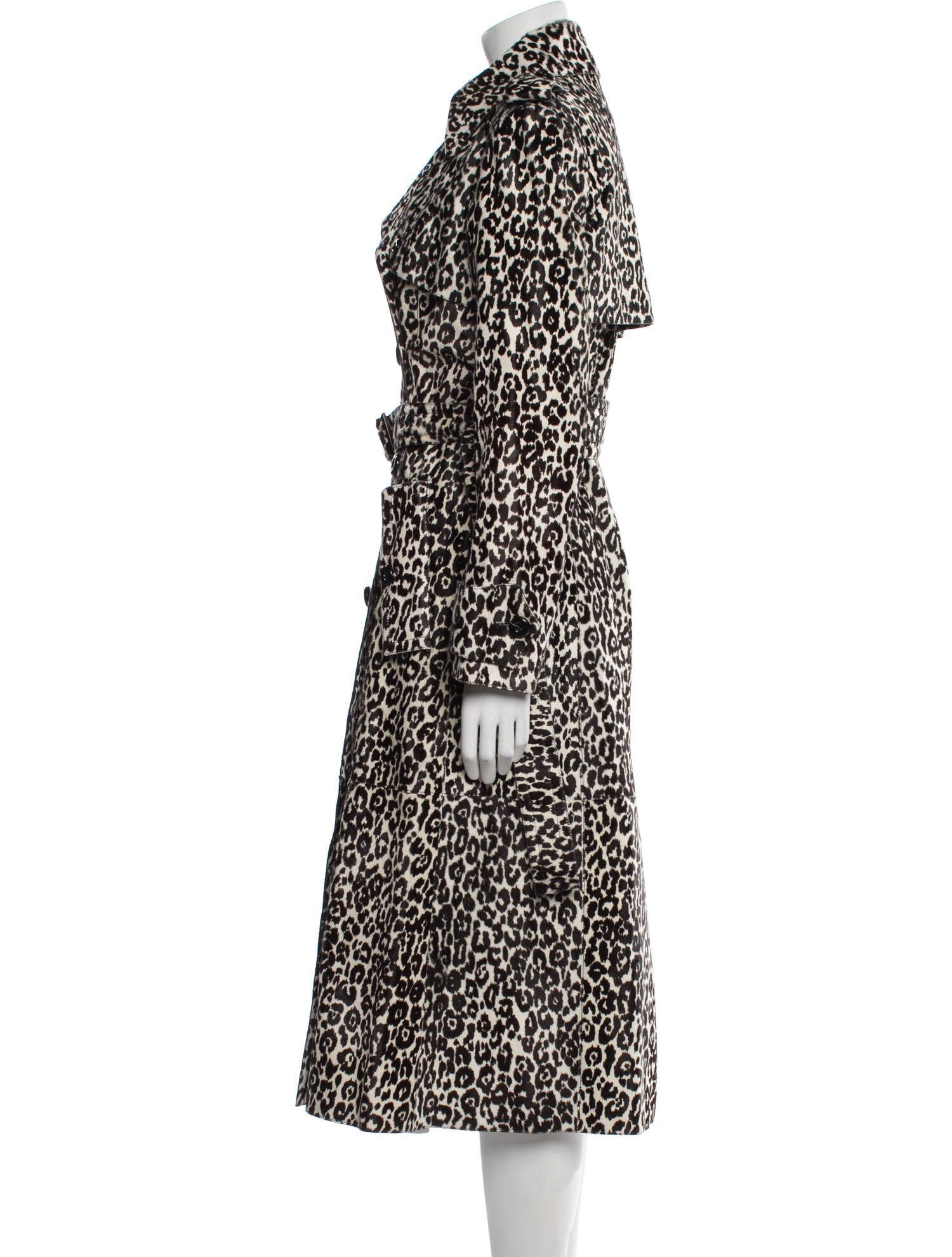 Michael Kors Collection Leather Printed Trench Coat