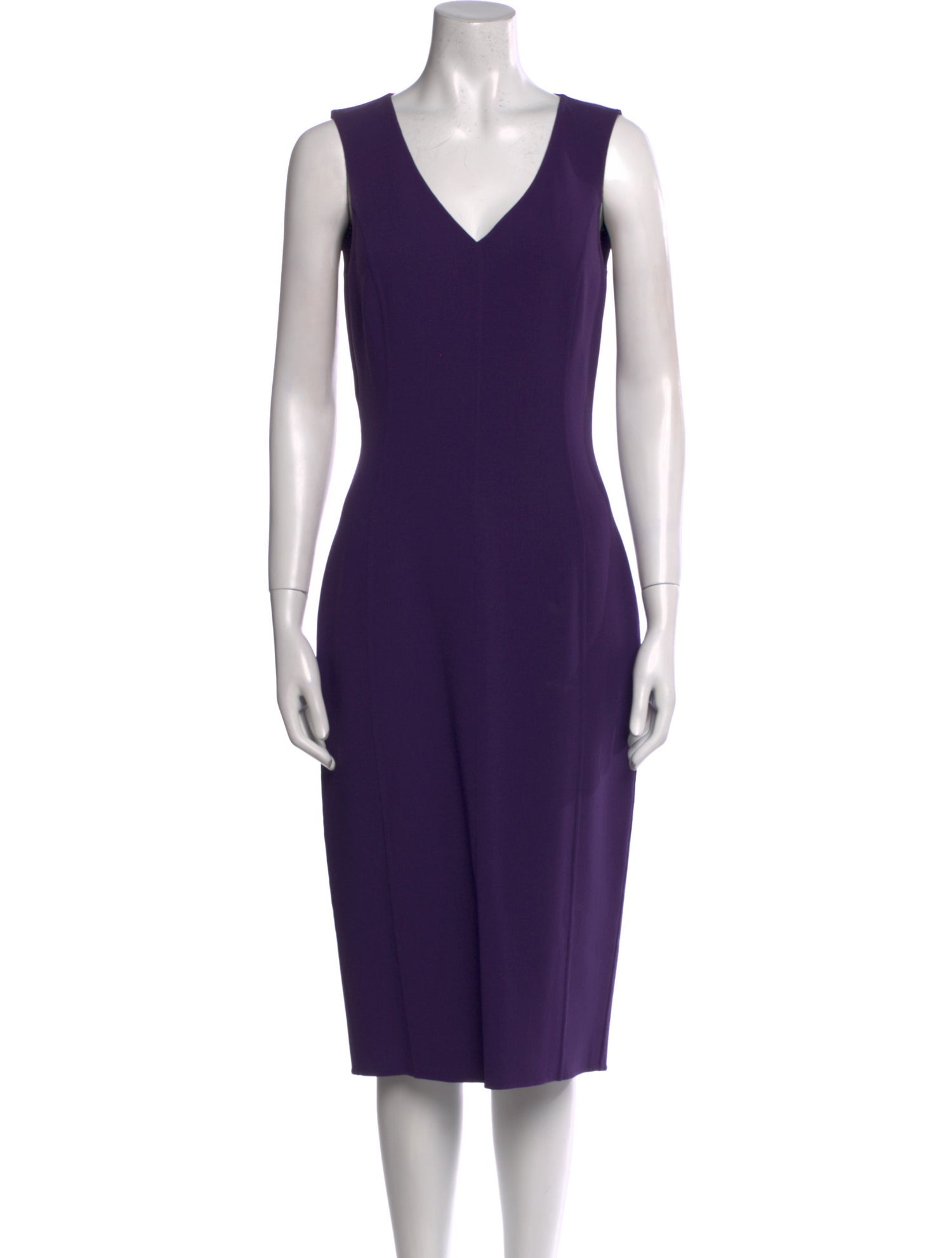 Michael Kors Collection Virgin Wool Midi Length Dress