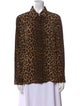 Michael Kors Collection Silk Animal Print Button-Up Top