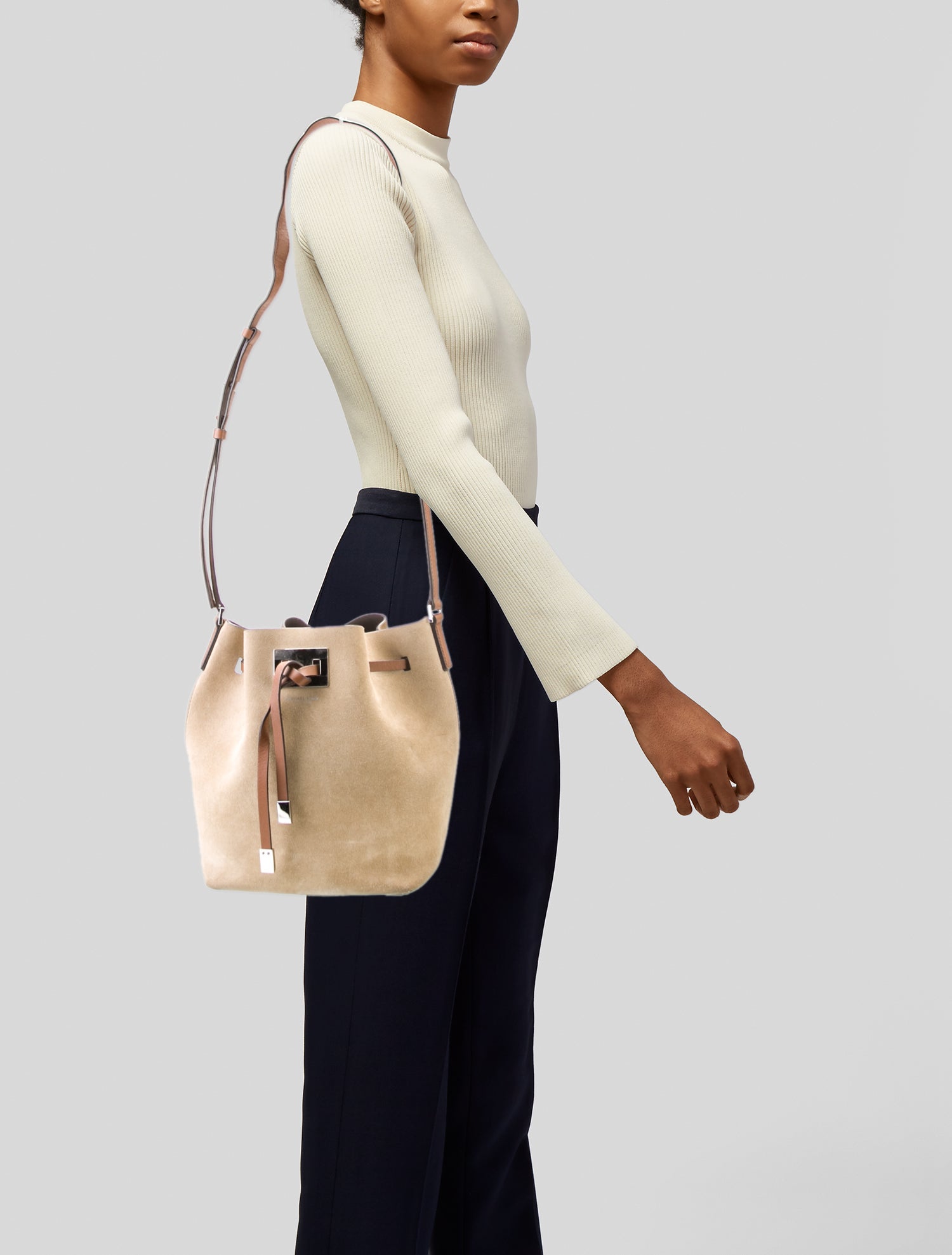 Michael Kors Collection Suede Bucket Bag