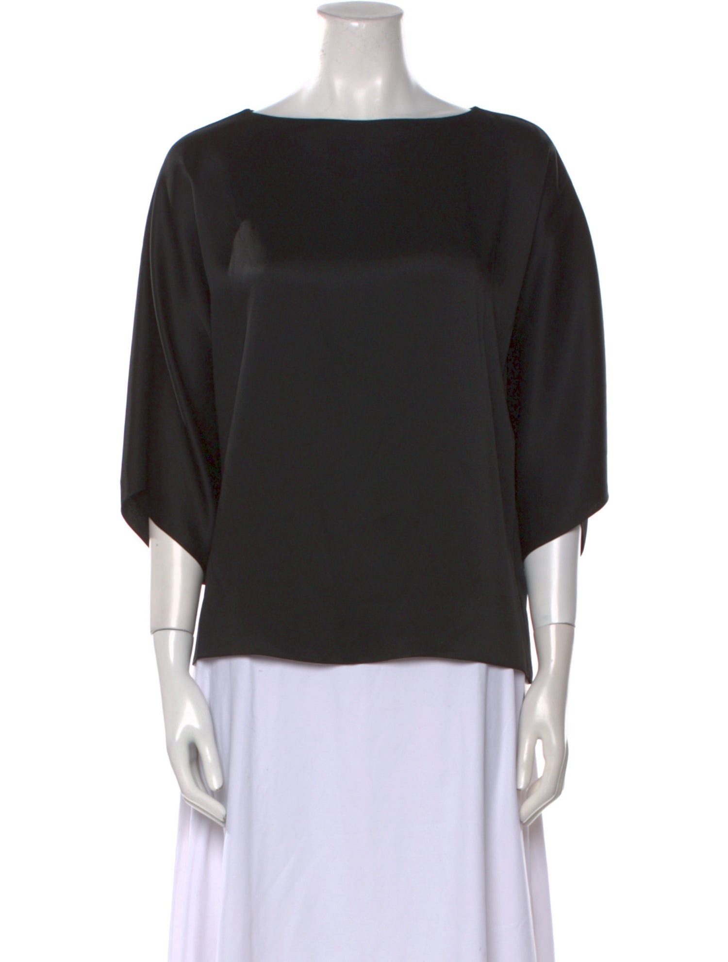 Michael Kors Collection Bateau Neckline Three-Quarter Sleeve Blouse