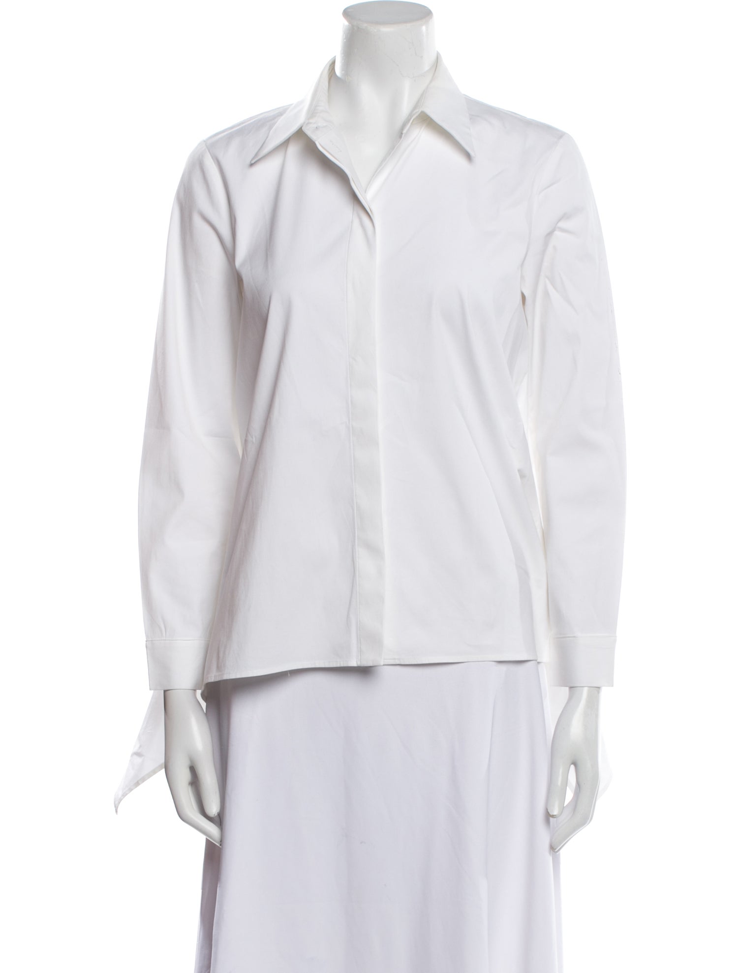 Michael Kors Collection Three-Quarter Sleeve Button-Up Top
