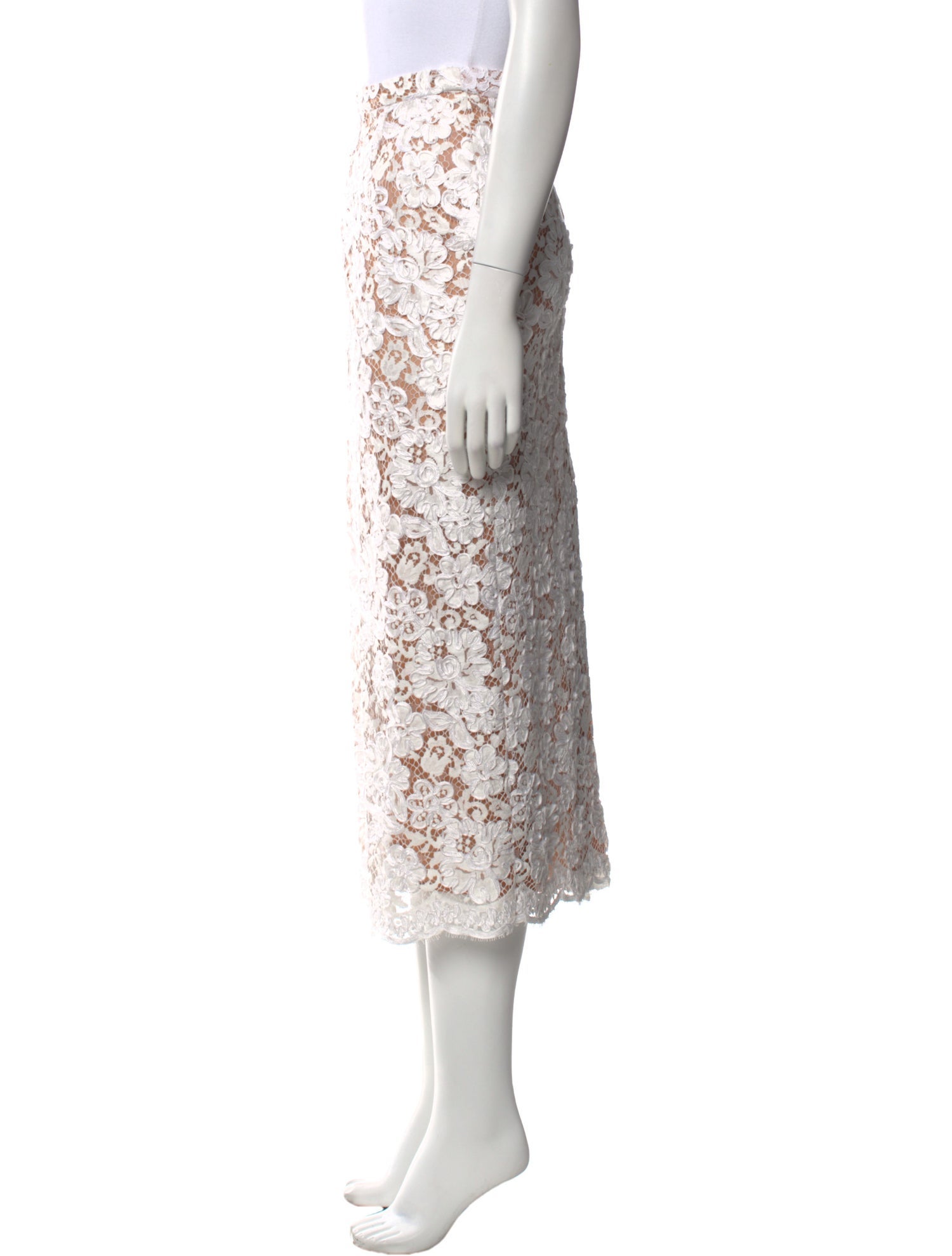 Michael Kors Collection Lace Pattern Midi Length Skirt