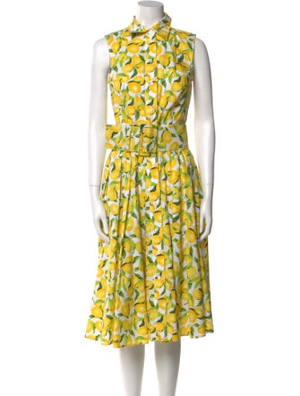 Michael Kors Collection Printed Midi Length Dress