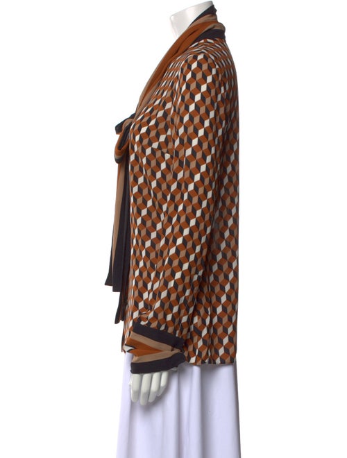 Michael Kors Collection Silk Printed Button-Up Top