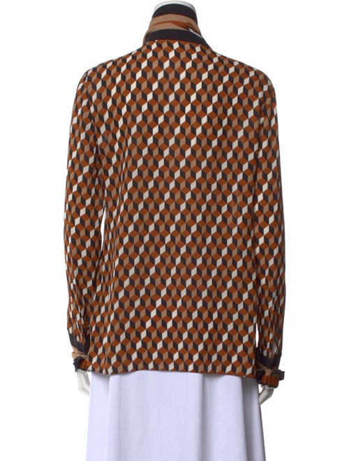 Michael Kors Collection Silk Printed Button-Up Top